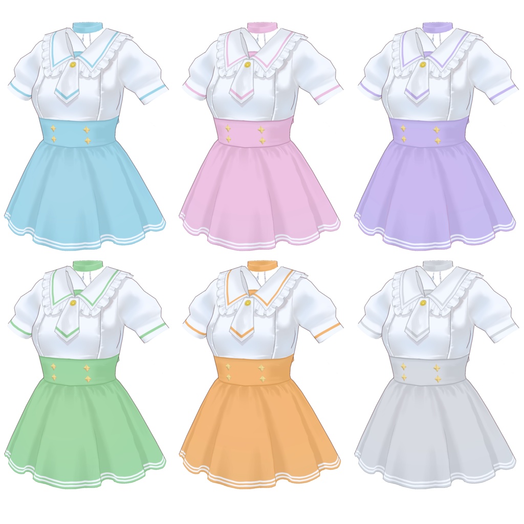 キラキラリボンセーラー水着【 #VRoid 衣装】