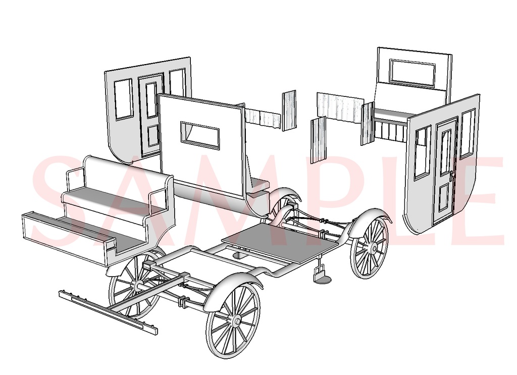 3Ⅾ 馬車 下位貴族~商人クラス Clip Studio 漫画背景用