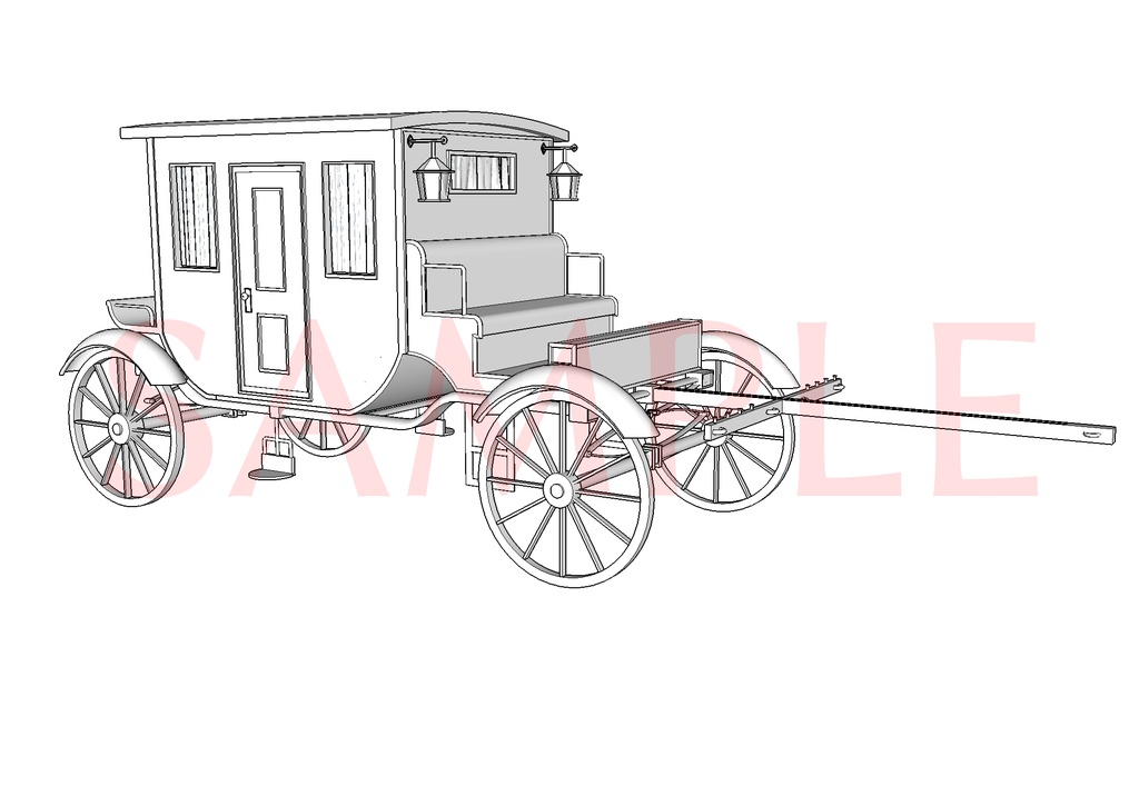 3Ⅾ 馬車 下位貴族~商人クラス Clip Studio 漫画背景用