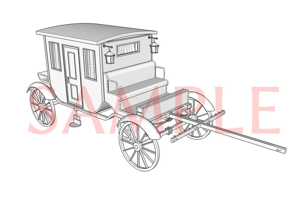 3Ⅾ 馬車 下位貴族~商人クラス Clip Studio 漫画背景用