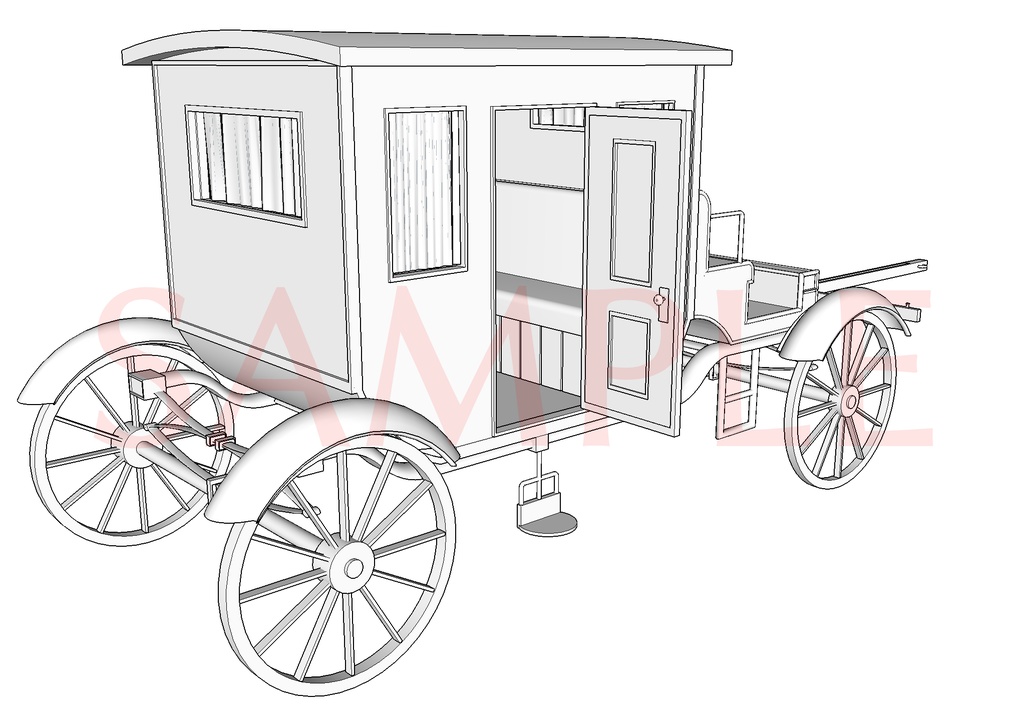 3Ⅾ 馬車 下位貴族~商人クラス Clip Studio 漫画背景用