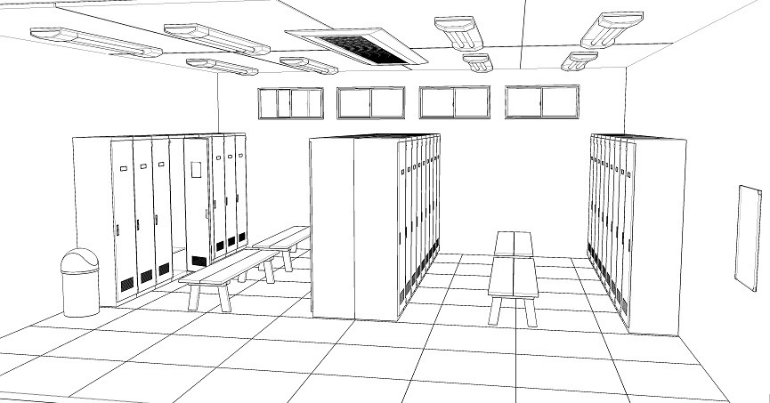 3Ⅾ 更衣室 ロッカールーム Clip Studio 漫画背景用