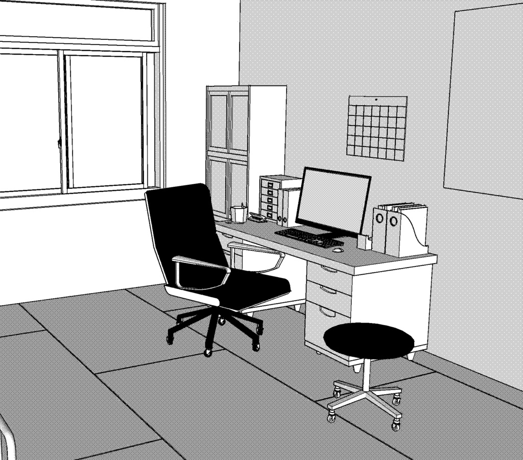3Ⅾ 学校の保健室 ClipStudio 漫画用背景