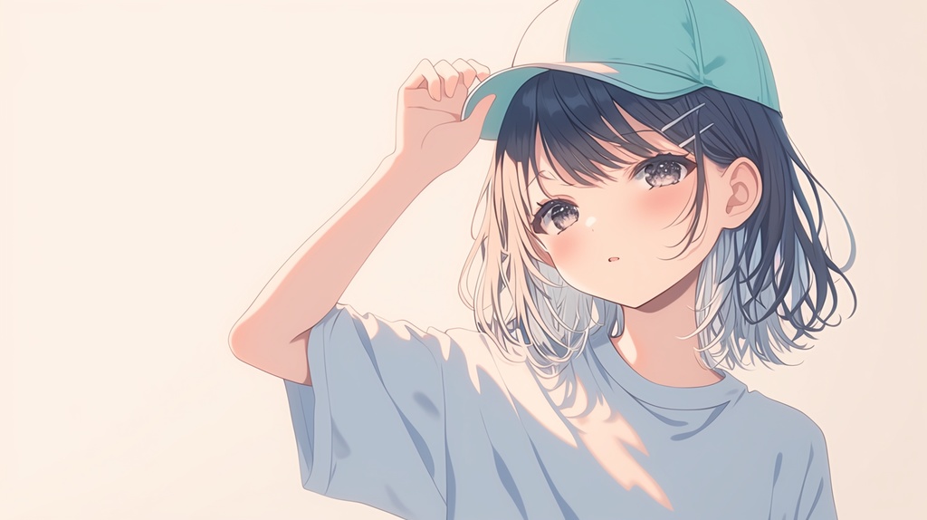 キャップをかぶるだけで今日はちょっと強い