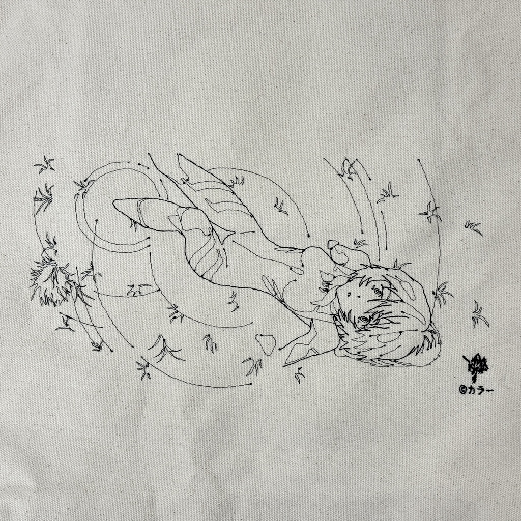 刺繍入りトートバッグ_レイ