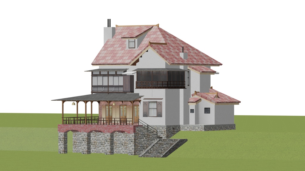 斜面を利用した洋館 Western-style building on the slope