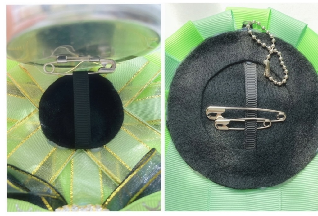 缶バッジ用ロゼット ロゼット オーダー オーダーロゼット 痛ロゼット ロゼットオーダー 緑 グリーン 黒 ゴールド ネコ耳 薔薇