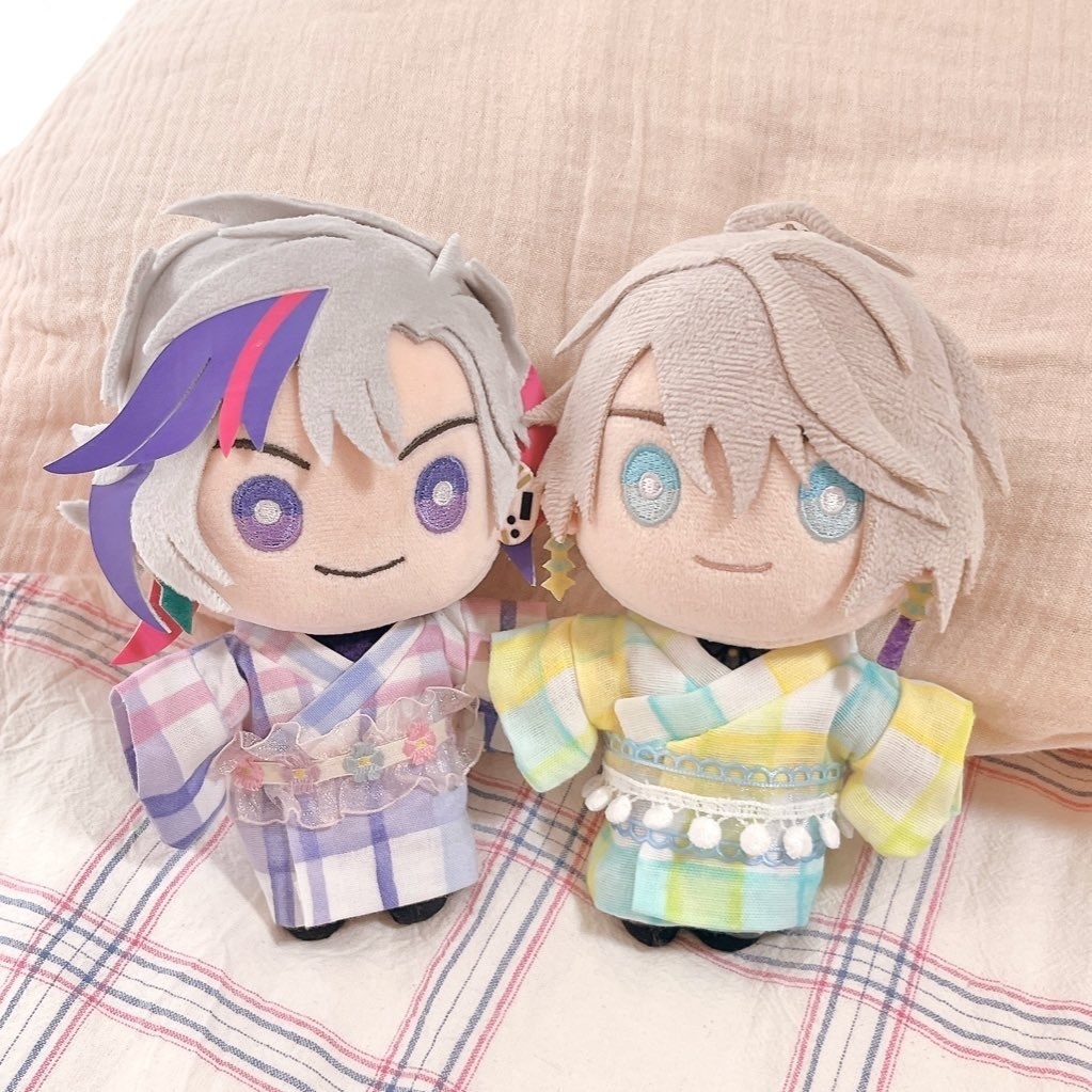 チェックの浴衣(にじぬいサイズ)
