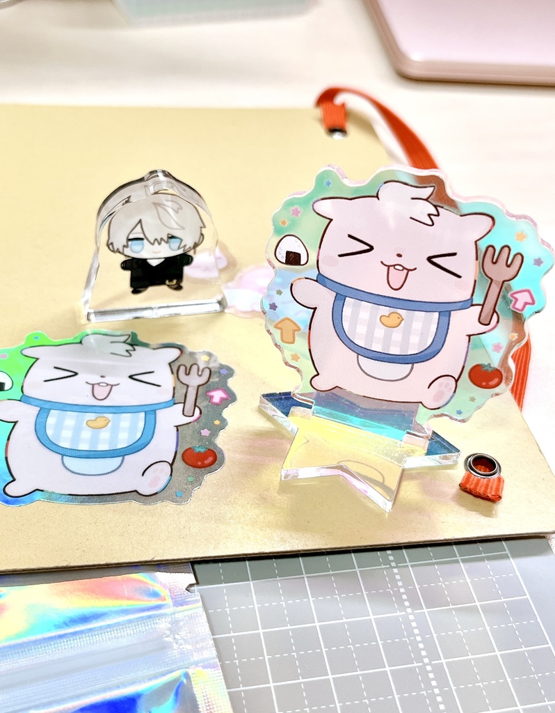 ごはんたべてパワーアップアクスタ セット / ステッカー単品