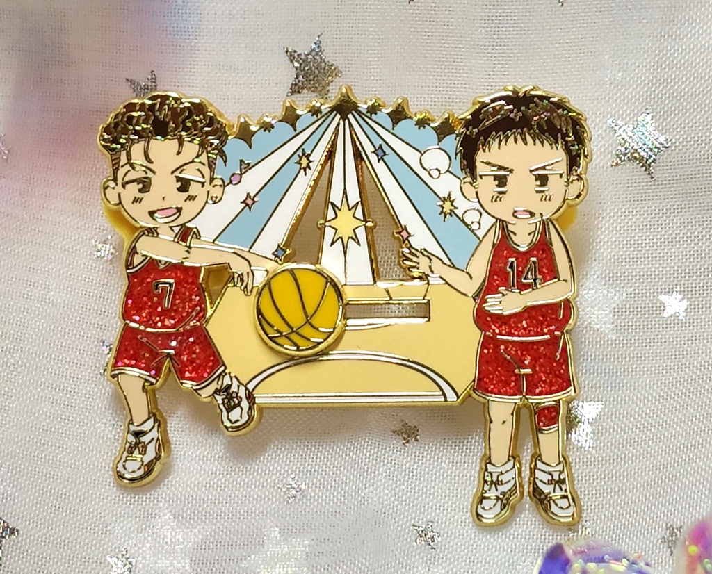 リョ&三 スライドエナメルピンズ