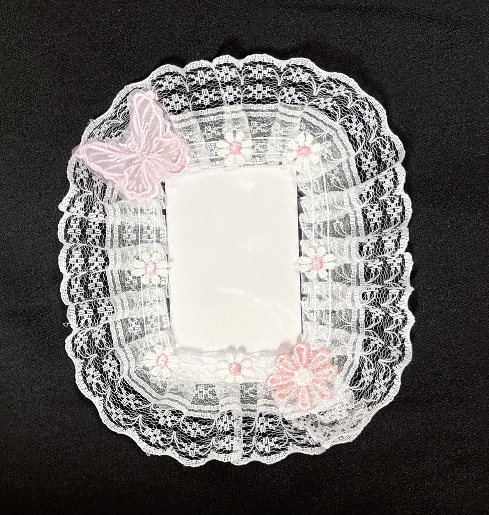トレカケース  ピンク  蝶々 花  レース 横 縦 