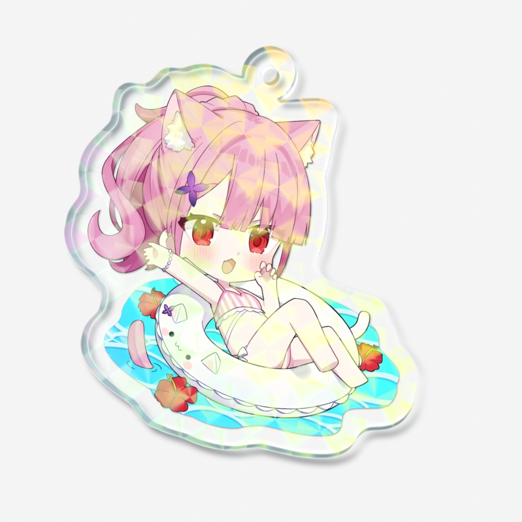 水着できらきら海デート!ホログラムアクリルキーホルダー