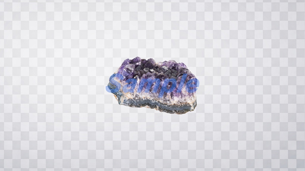 アメジストクラスター 背景透過PNG 【原石素材】