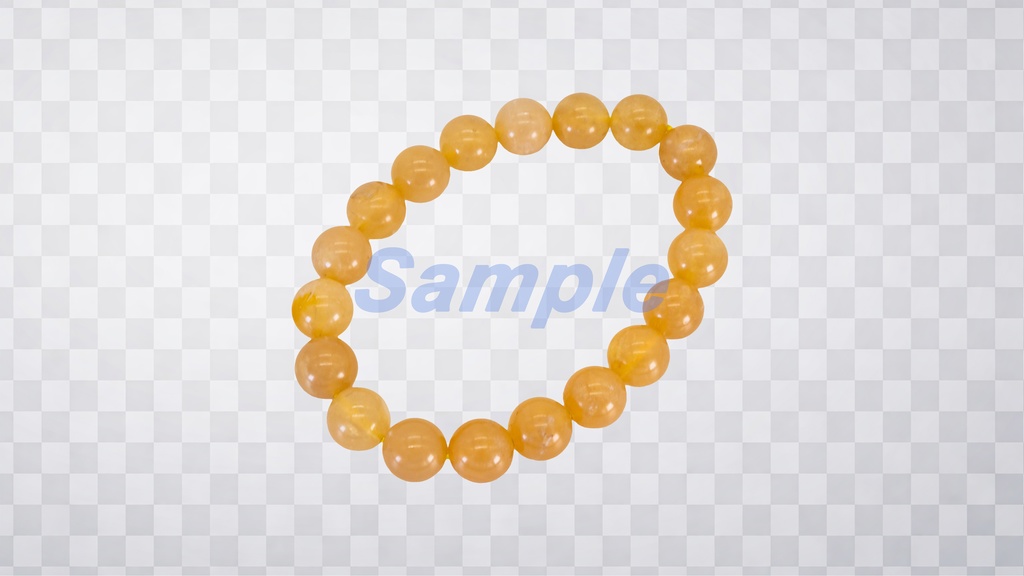 【素材】パワーストーンブレスレット イエローオパール 背景透過PNGファイル