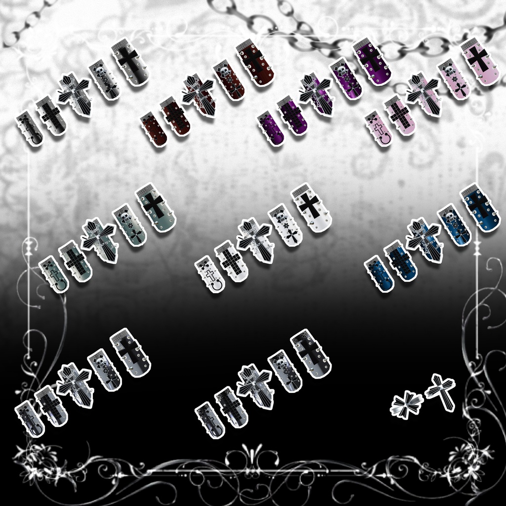 揺れるチェーン付き ✟punk nail☠【MA対応】