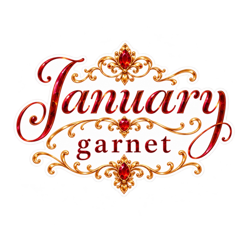 1月の誕生石 ガーネット|デジタルステッカー11枚|January Garnet