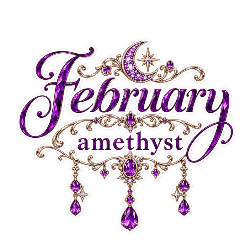 2月の誕生石 アメジスト|デジタルステッカー11枚|February Amethyst