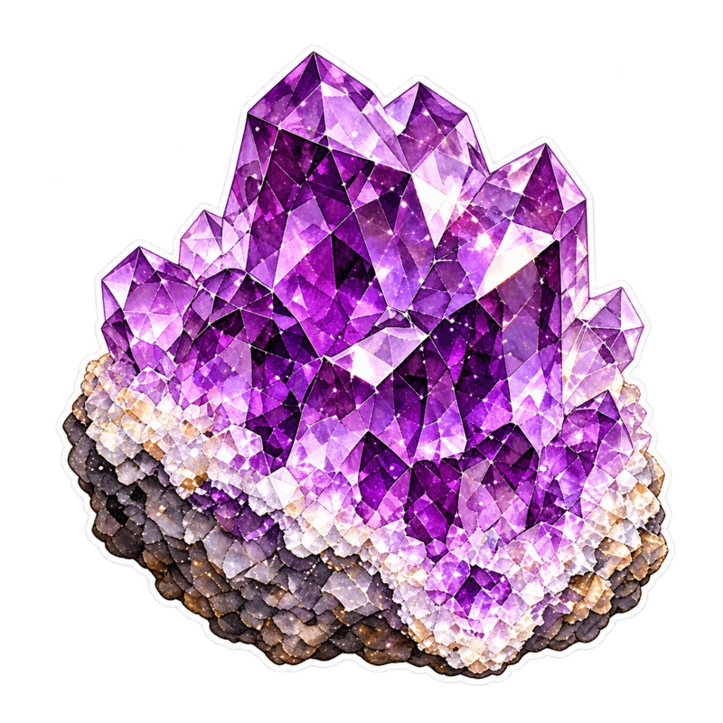 2月の誕生石 アメジスト|デジタルステッカー11枚|February Amethyst