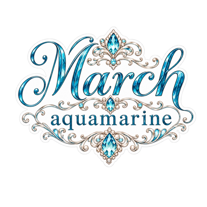 3月の誕生石 アクアマリン|デジタルステッカー11枚|March Aquamarine