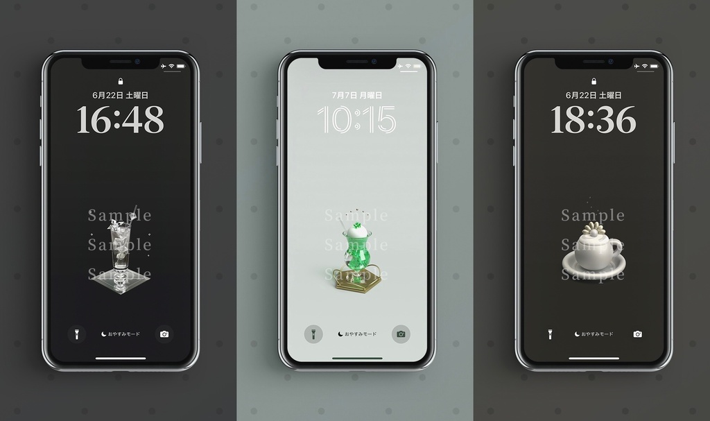 【スマホ壁紙】「『煌杯十二誕生石』スイーツドリンクコレクション」 12種セット - シンプル