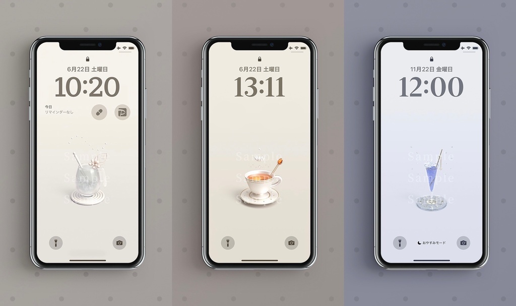 【スマホ壁紙】「『煌杯十二誕生石』スイーツドリンクコレクション」 12種セット - シンプル
