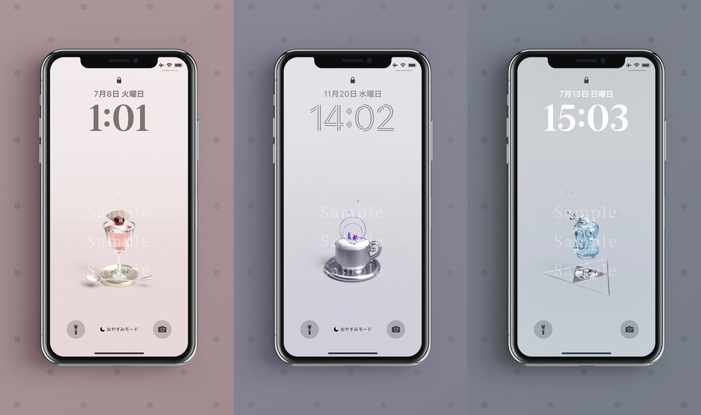 【スマホ壁紙】「『煌杯十二誕生石』スイーツドリンクコレクション」 12種セット - シンプル