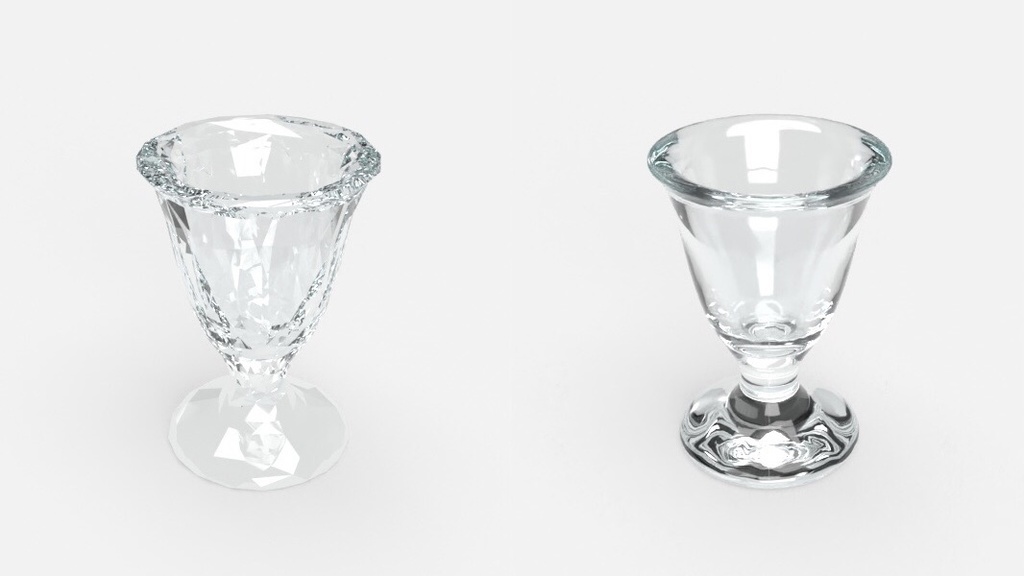 【3Dモデル】シンプルグラス2種(FBX)【ポリゴン数788&7886】