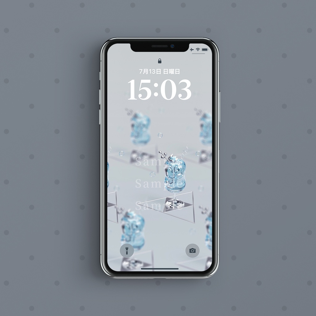【スマホ壁紙】綻ぶ蕾と解氷の囁き:アクアマリン×ソーダ