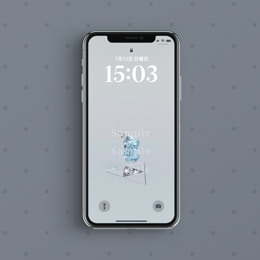 【スマホ壁紙】綻ぶ蕾と解氷の囁き:アクアマリン×ソーダ