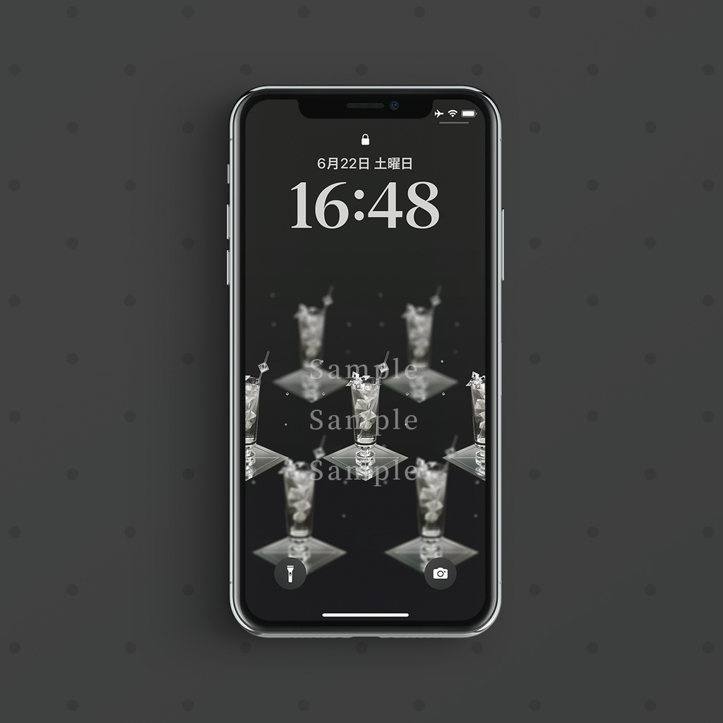 【スマホ壁紙】閃耀を貫く波の煌めき:ダイヤモンド×ハーブウォーター(二枚組)