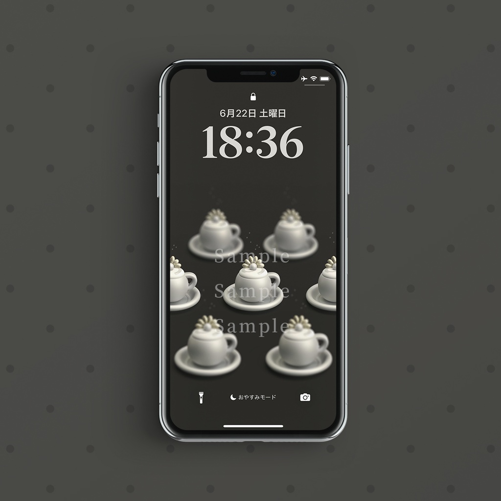 【スマホ壁紙】泡沫に満ちる雫の渉り:パール×クリームラテ(二枚組)