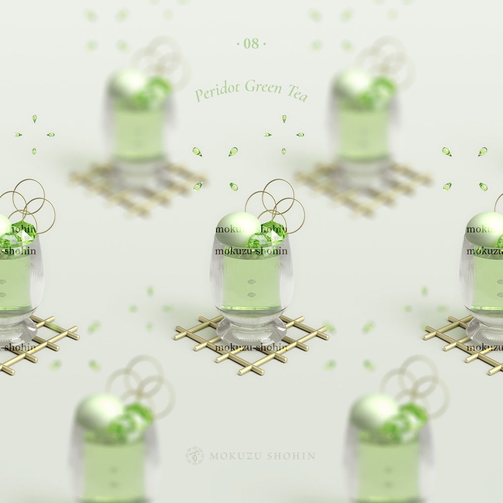【スマホ壁紙】香気に華やぐ盛宴のひととき:ペリドット×グリーンティー(二枚組)