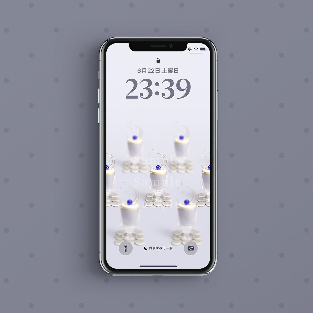 【スマホ壁紙】夢見を誘う紺青のまどろみ:サファイア×ブルーベリームース