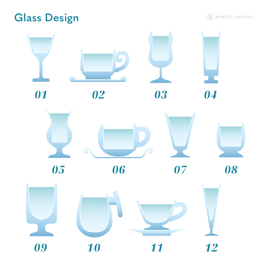 オリジナルデザイングラス12種+おまけのお冷(ローポリゴンfbx/VRChat想定/単体販売あり)