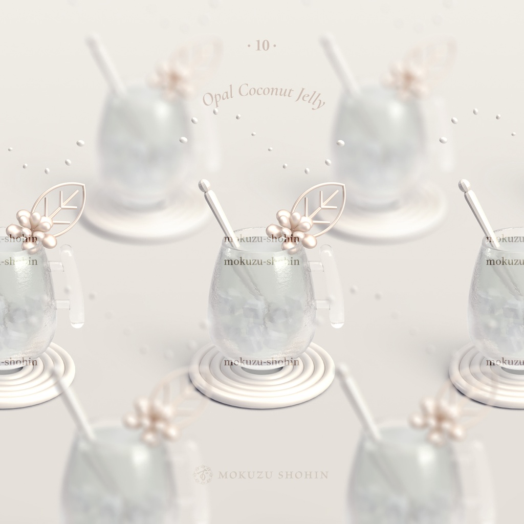 【4K対応デスクトップ壁紙】色なき風と遊び揺らぐ片鱗:オパール×ココナッツゼリー(二枚組)