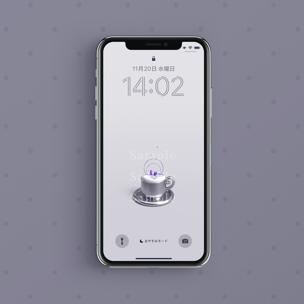 【デジタル壁紙4枚入】甘美にたなびく丹碧の廻り:アメシスト×ラベンダーラテ(3Dアート)