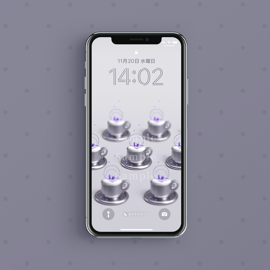 【デジタル壁紙4枚入】甘美にたなびく丹碧の廻り:アメシスト×ラベンダーラテ(3Dアート)