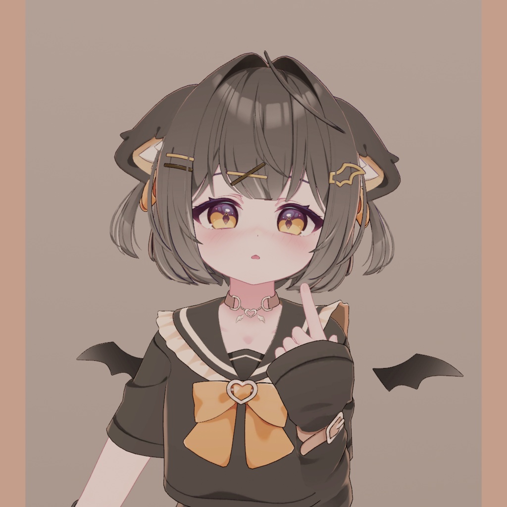 耳垂れ&しっぽ膨らみアニメーション