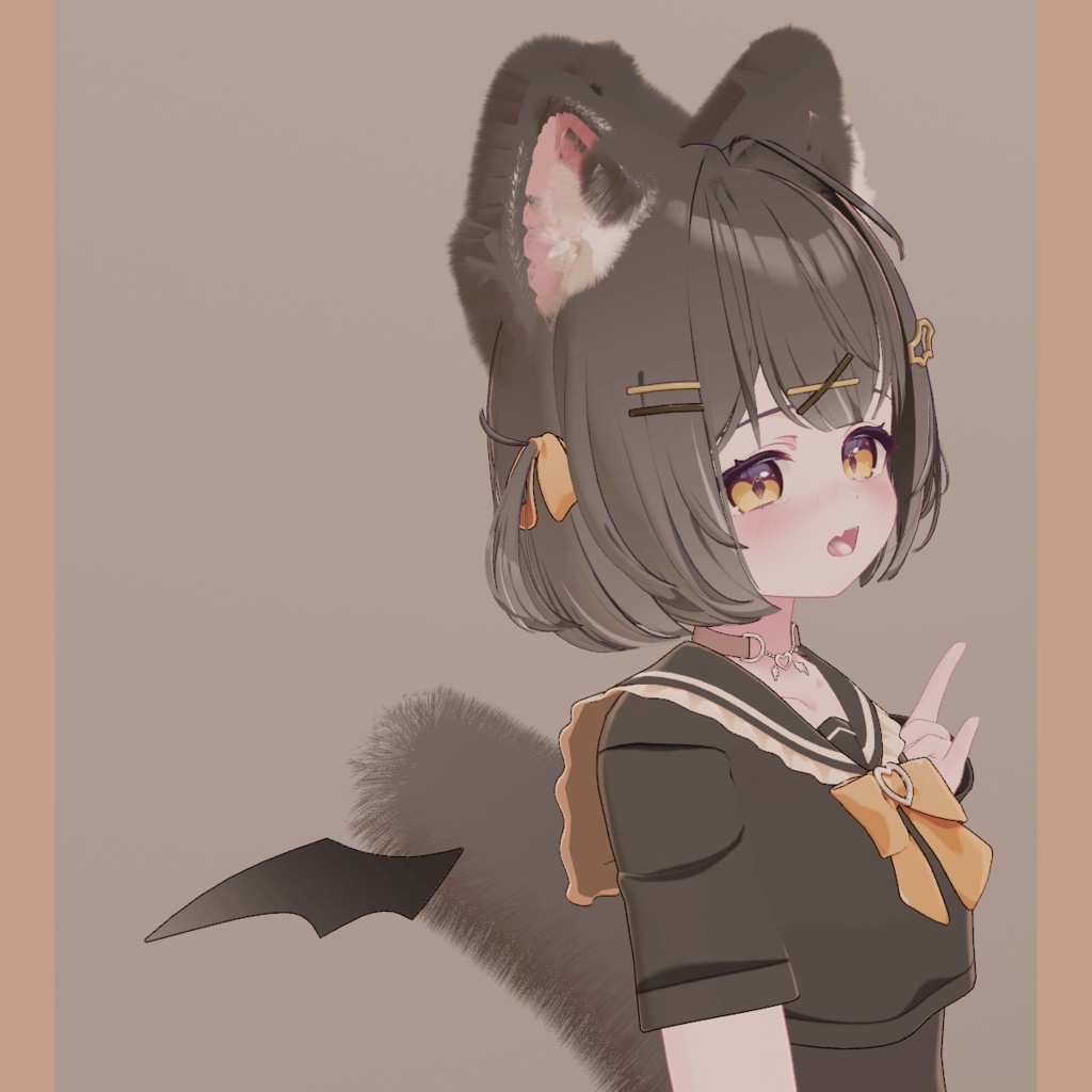 耳垂れ&しっぽ膨らみアニメーション