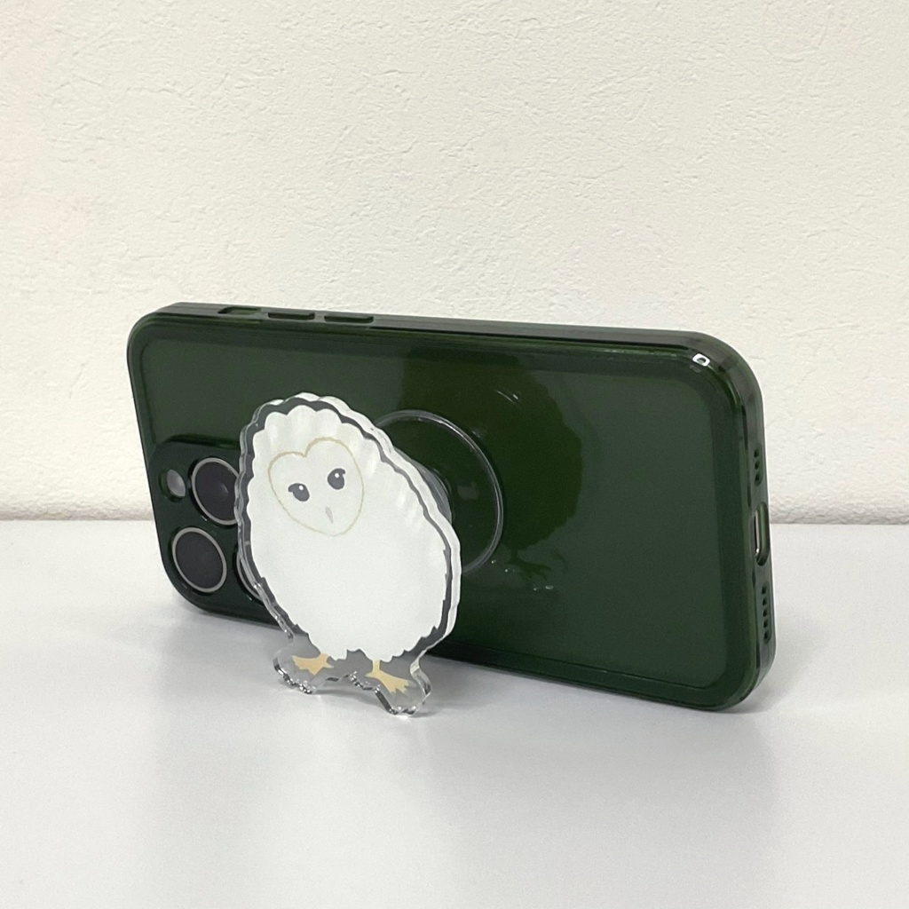 スマホグリップ/メンフクロウのヒナ Barn owl owlet Phone grip