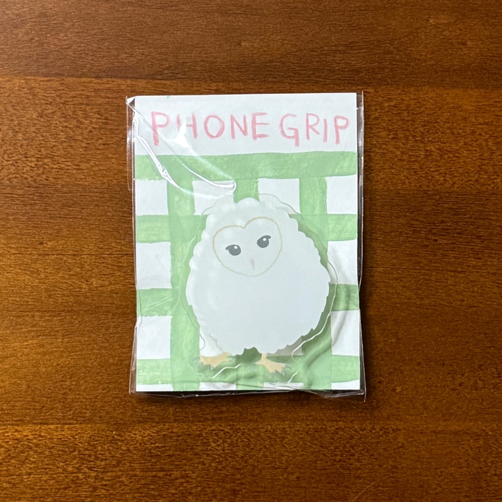スマホグリップ/メンフクロウのヒナ Barn owl owlet Phone grip