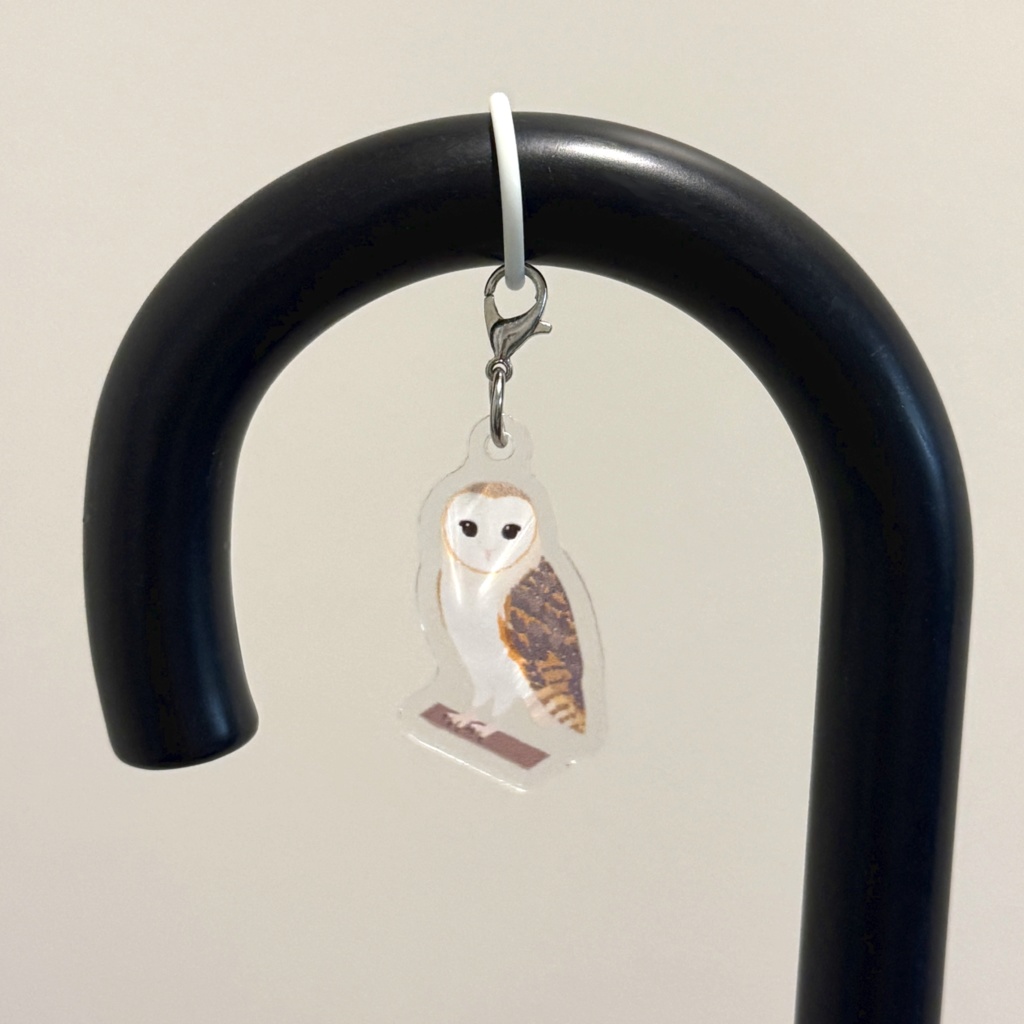 【シリーズ累計販売数100個突破🦉✨】メンフクロウ　アンブレラマーカー/ Barn owl umbrella marker(mini acrylic charm)