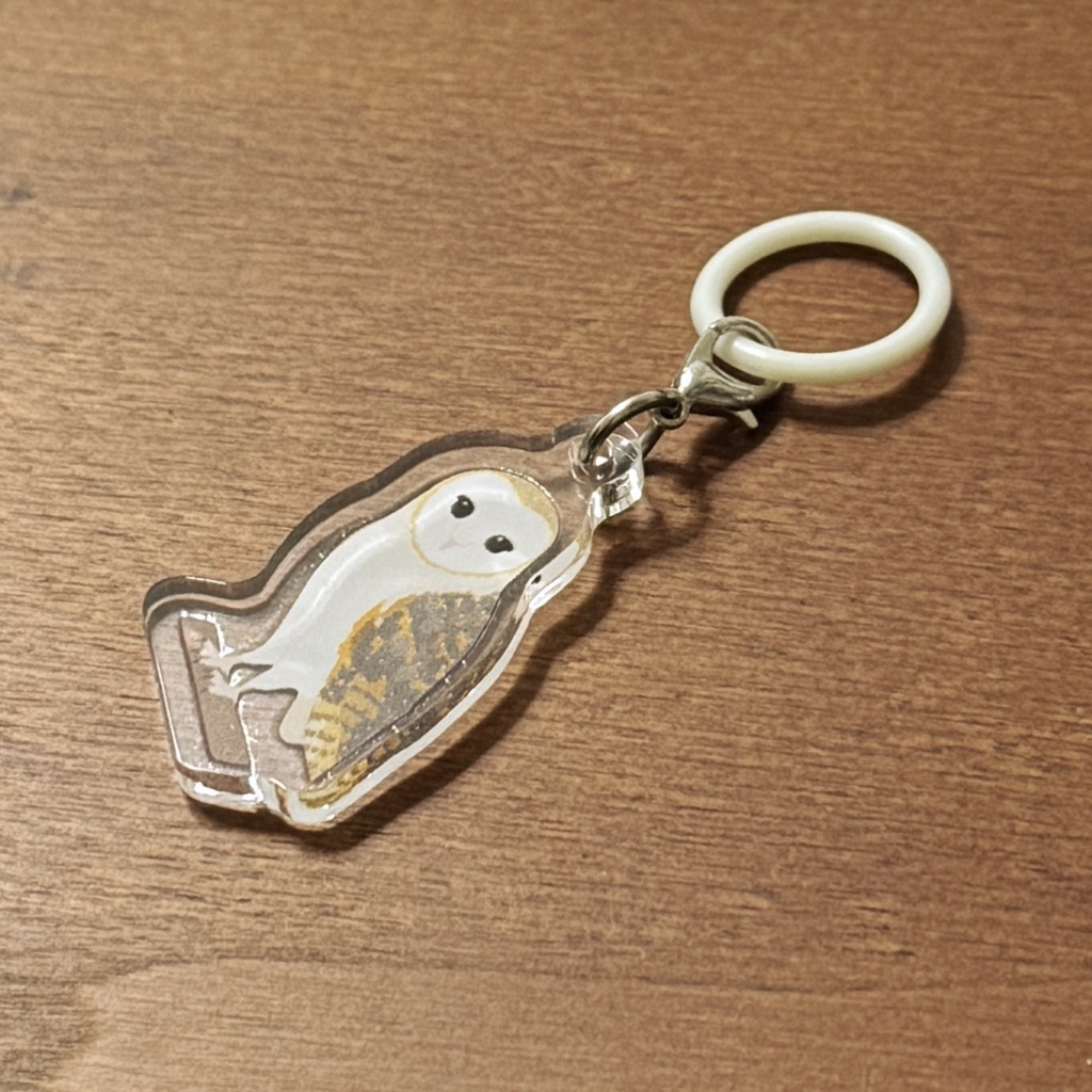 【シリーズ累計販売数100個突破🦉✨】メンフクロウ アンブレラマーカー/ Barn owl umbrella marker(mini acrylic charm)