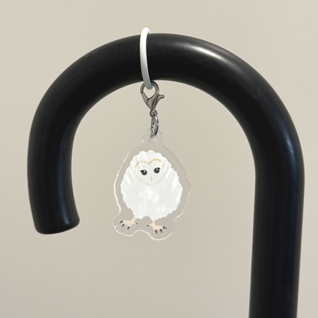 【シリーズ累計販売数100個突破🦉✨】メンフクロウのヒナ アンブレラマーカー / Barn owl owlet umbrella marker(mini acrylic charm)