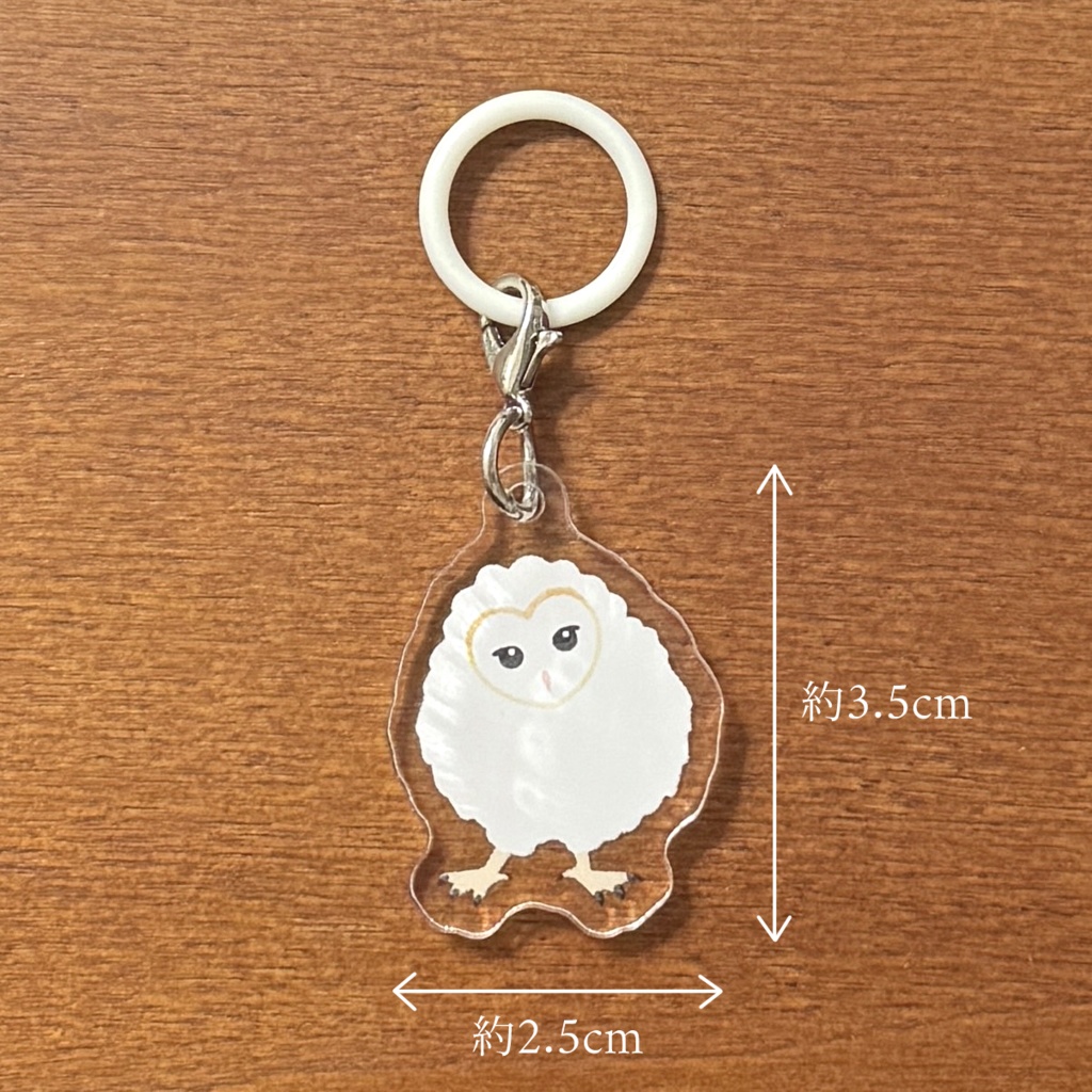 【シリーズ累計販売数100個突破🦉✨】メンフクロウのヒナ アンブレラマーカー / Barn owl owlet umbrella marker(mini acrylic charm)