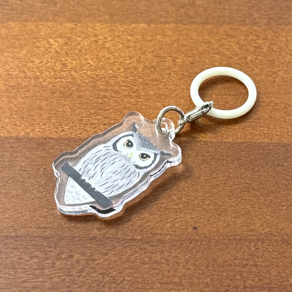 【シリーズ累計販売数100個突破🦉✨】アフリカオオコノハズクのアンブレラマーカー Northern white-faced owl Umbrella marker(mini acrylic charm)