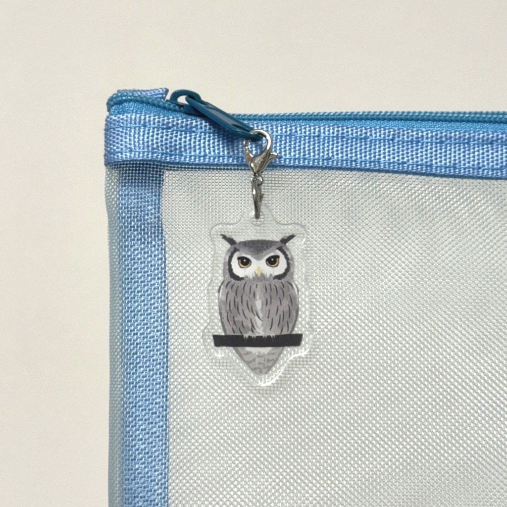 【シリーズ累計販売数100個突破🦉✨】アフリカオオコノハズクのアンブレラマーカー Northern white-faced owl Umbrella marker(mini acrylic charm)