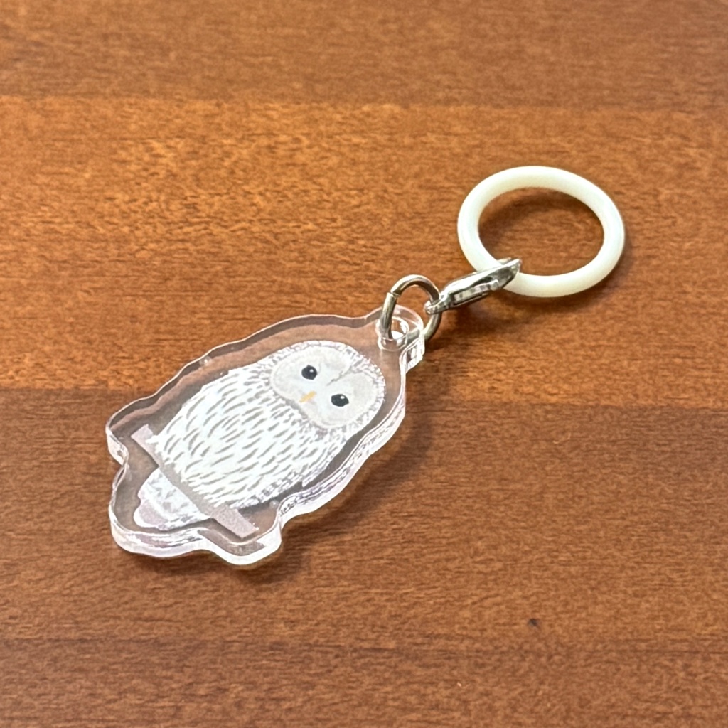 【シリーズ累計販売数100個突破🦉✨】ウラルアウルのアンブレラマーカー Ural owl umbrella marker(mini acrylic charm)