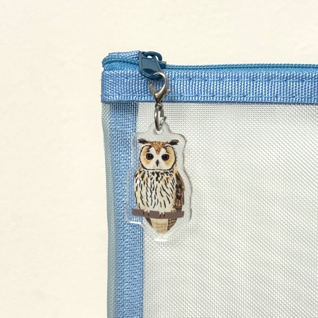 【シリーズ累計販売数100個突破🦉✨】ウサギフクロウのアンブレラマーカー Striped owl Umbrella marker(mini acrylic charm)