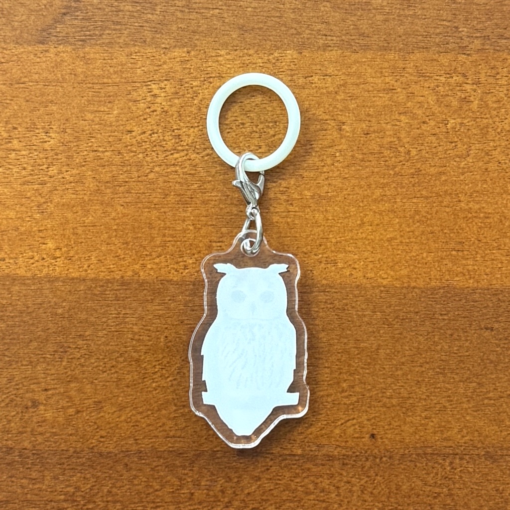 【シリーズ累計販売数100個突破🦉✨】ウサギフクロウのアンブレラマーカー Striped owl Umbrella marker(mini acrylic charm)